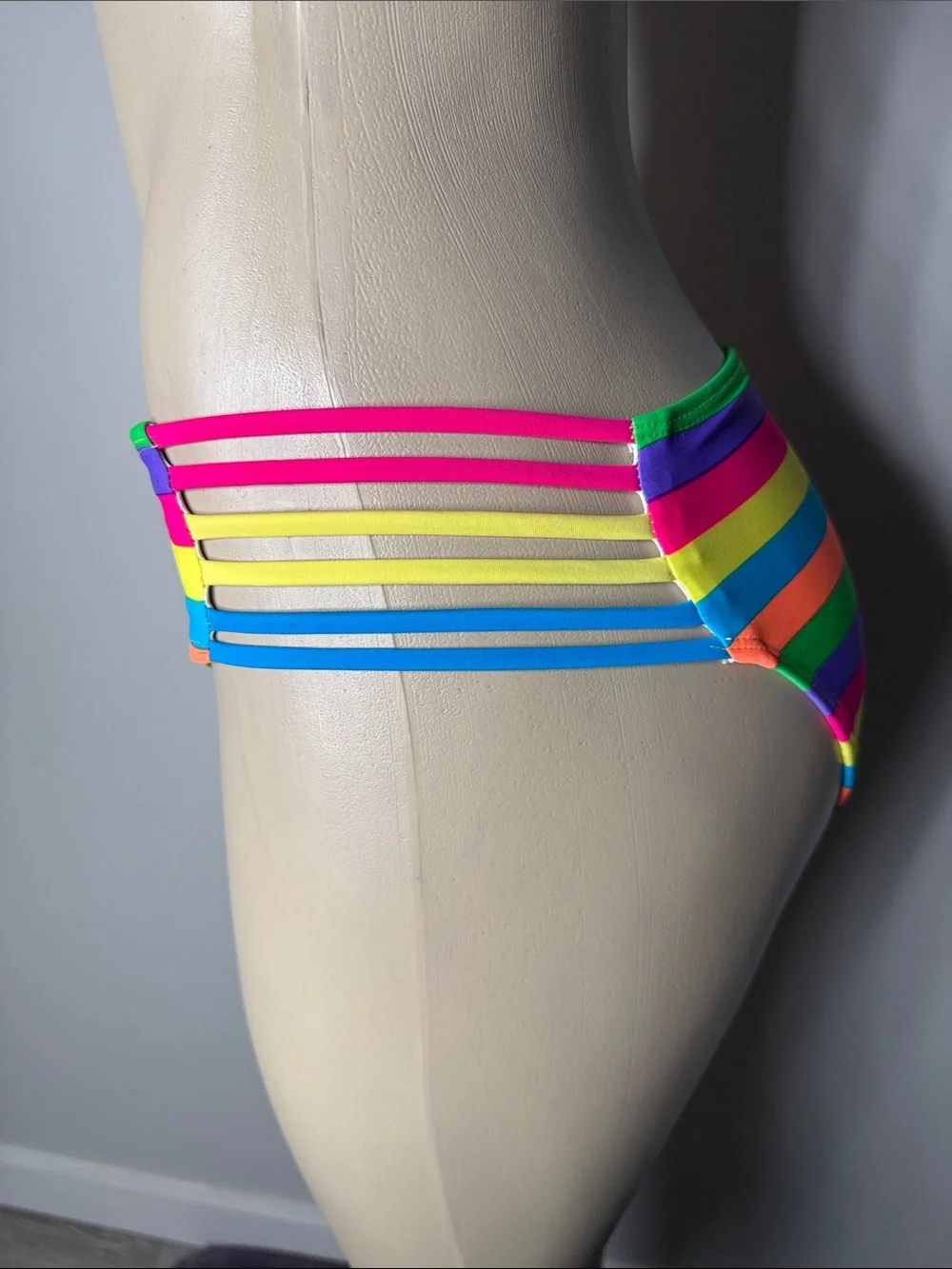 VENUS Neon Rainbow Stripe Bikini Bottom